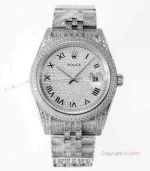 Top Replica Iced Out Rolex Datejust ii 41mm Swiss 3255 Watch With A Jubilee Bracelet